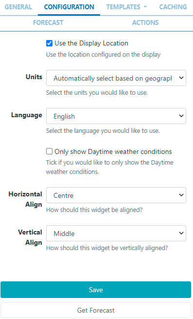 Weather Configuration